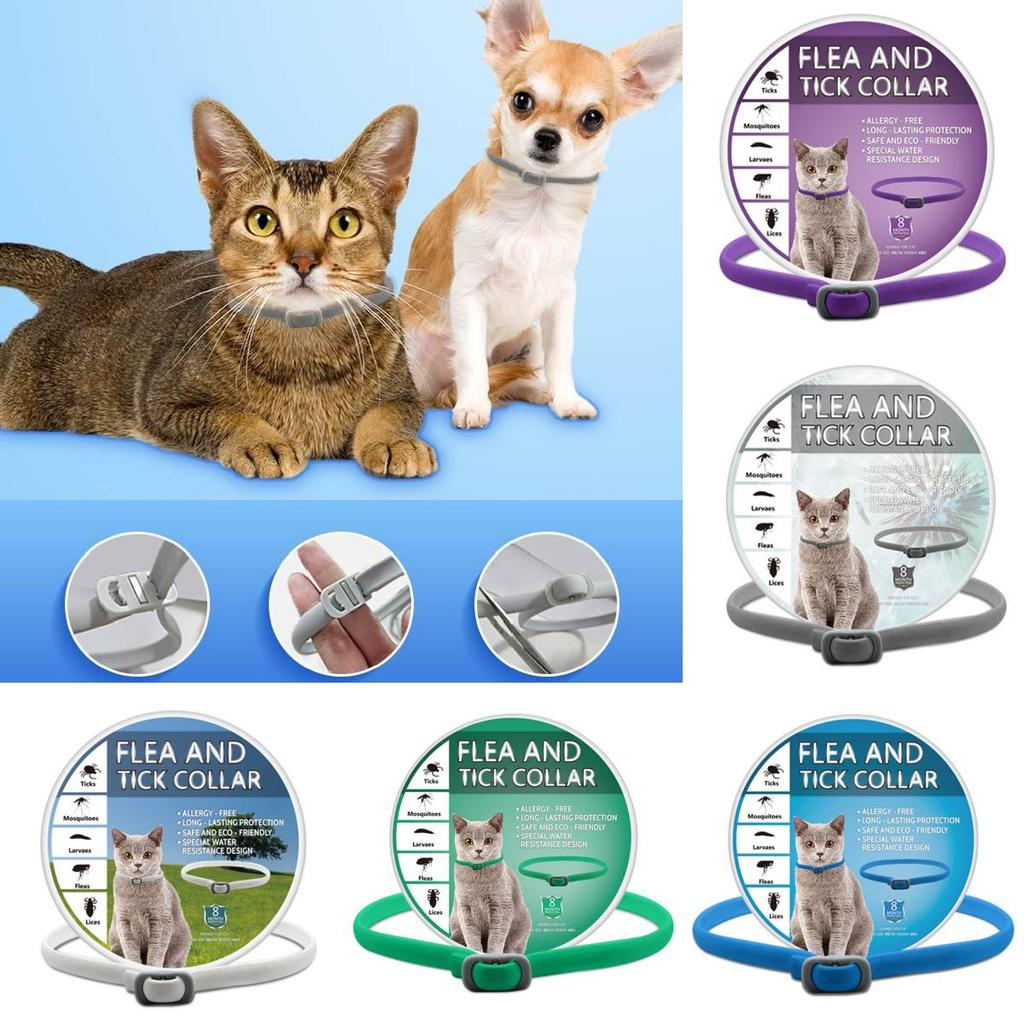 Tick Flea Pet Collar For Dogs And Cats Adjustable Size Eco Friendly Material Pvc