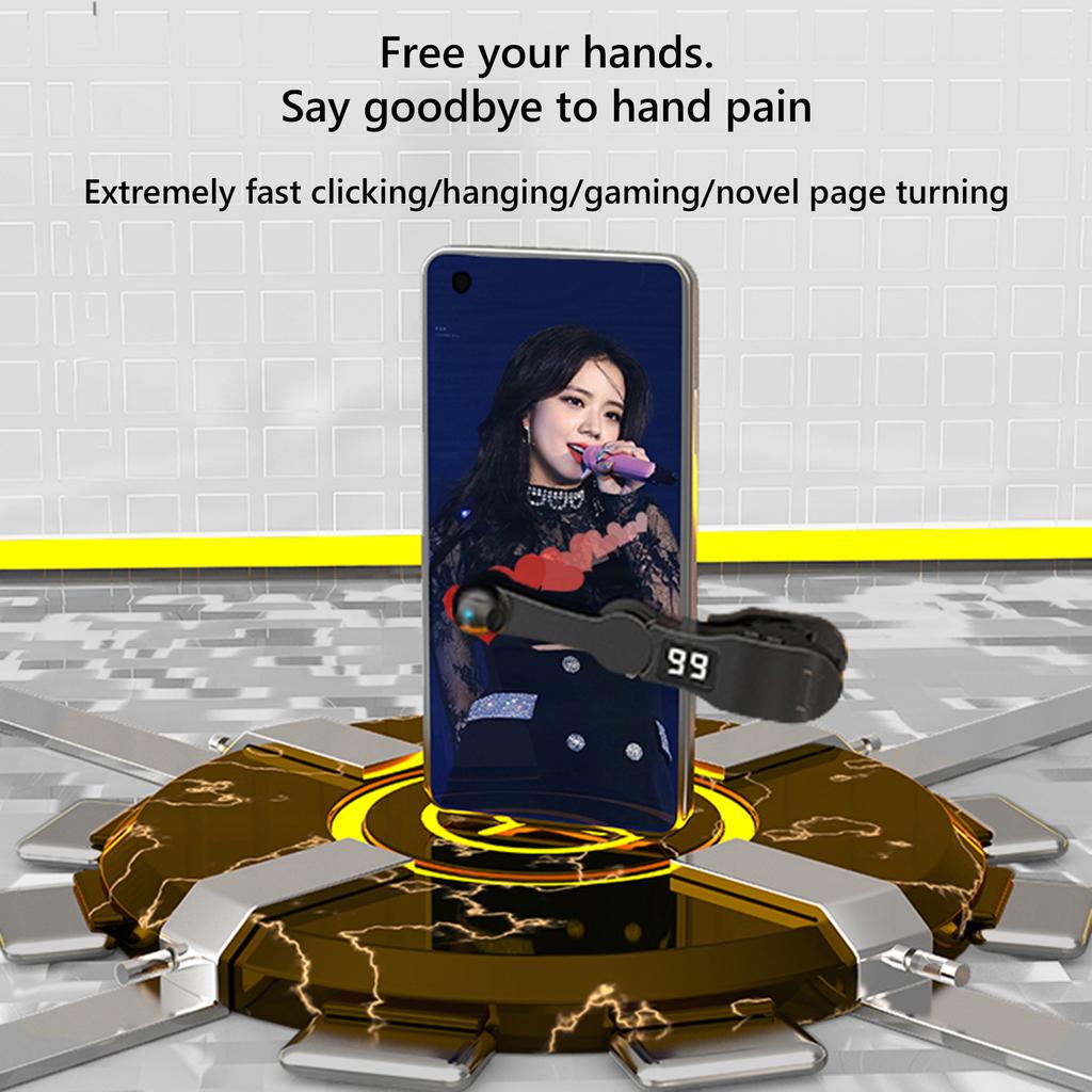 Цифровой автоматический кликер по экрану Клипса-кликер 108 скоростей USB Вращение на 180° Симуляция пальца Непрерывный клик для приложений смартфона