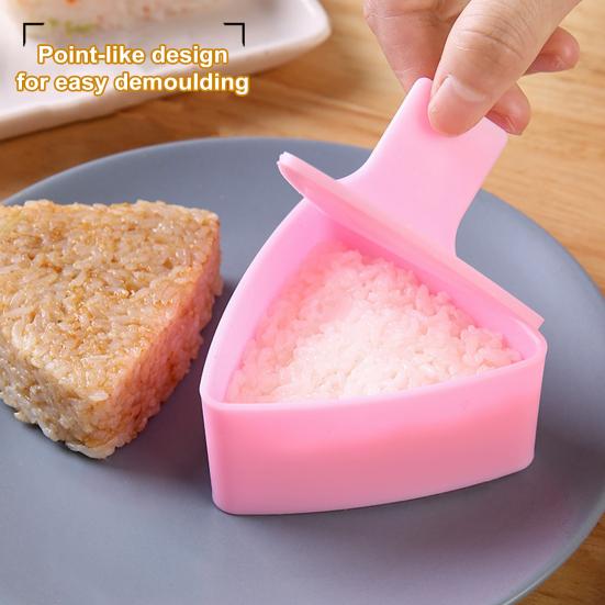 2 шт. набор форм для рисовых шариков, набор форм для риса, которые легко извлекаются из формы, треугольный пресс для суши, антипригарная форма для онигири с ложкой для детского обеда Bento Home DIY