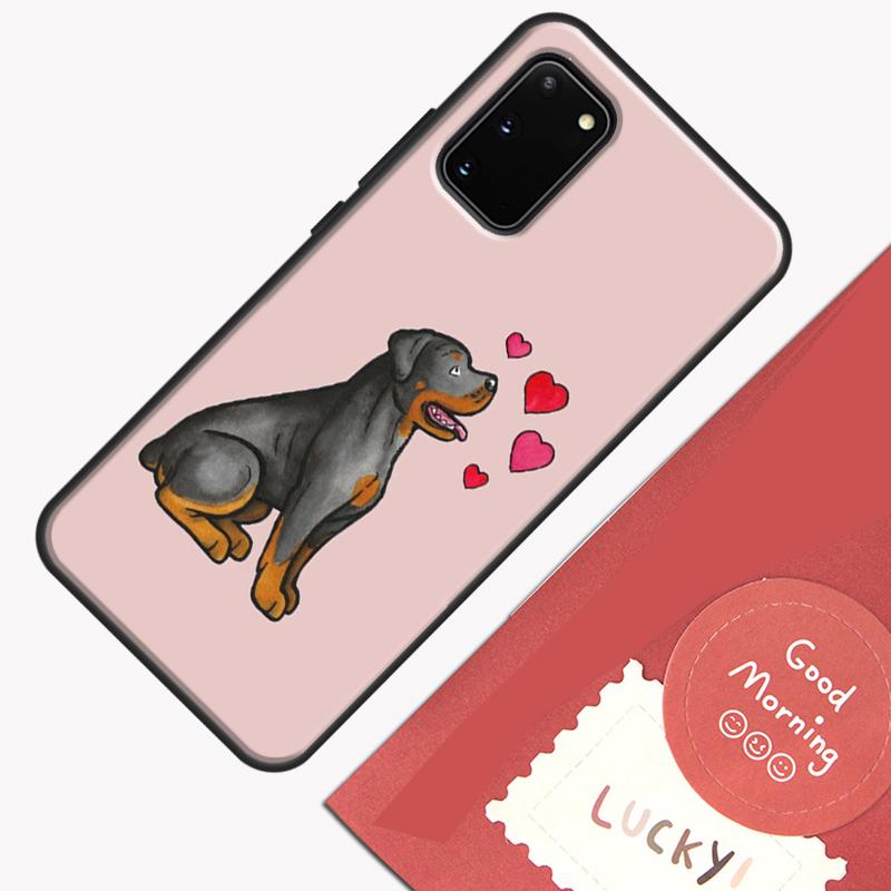 Cute Rottweiler Dog Phone Case For Samsung Galaxy S25 S26 Ultra S20 S21 S22 S23 S24 Plus S9 S10 S25 FE Cover Shell