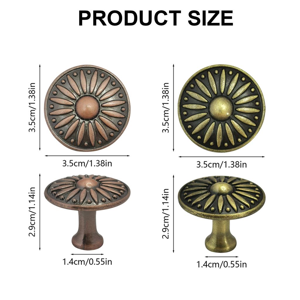 Antique Finish Single Hole Pull Knob Metal Drawer Handle Rustic Single Hole Cabinet Pull 12pcs for Elegant Interiors