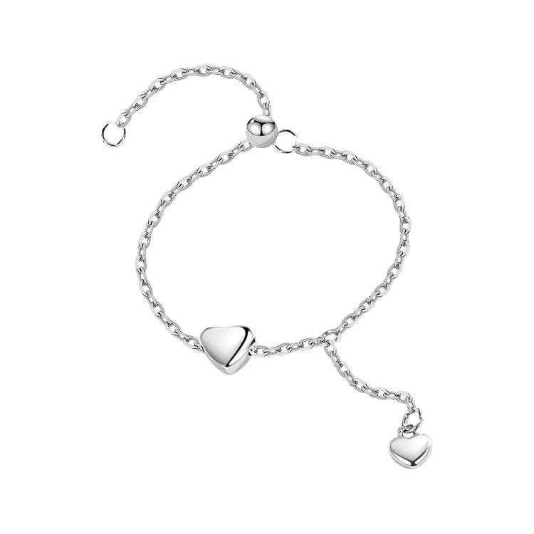 Регулируемое женское кольцо в форме сердца с серебряным покрытием 925 пробы - Модный аксессуар для пальца, фаланги или мизинца