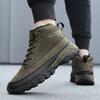 TUINANLE Мужские повседневные кроссовки с высоким верхом для хайкинга - Осенне-зимняя износостойкая трендовая спортивная обувь, плюшевые ботинки