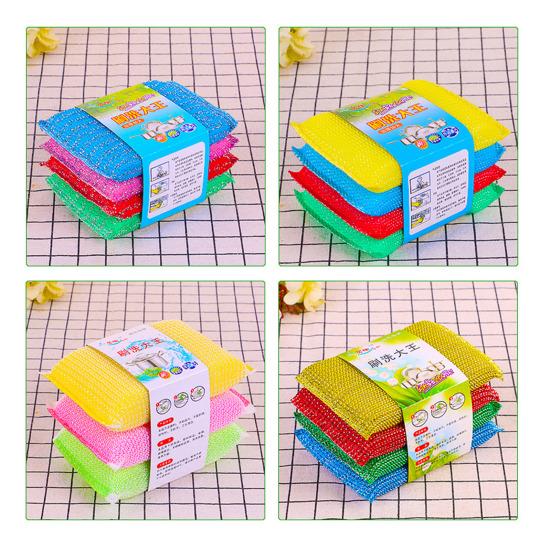 4 шт./компл., гибкая чистящая губка, широкое применение, печатное портативное многофункциональное средство для очистки кастрюль для дома