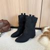 Горячая распродажа Женские ботильоны с острым носком на высоком каблуке Обувь Осень 2025 Дизайнерские брендовые ботинки Массивные кожаные ботинки