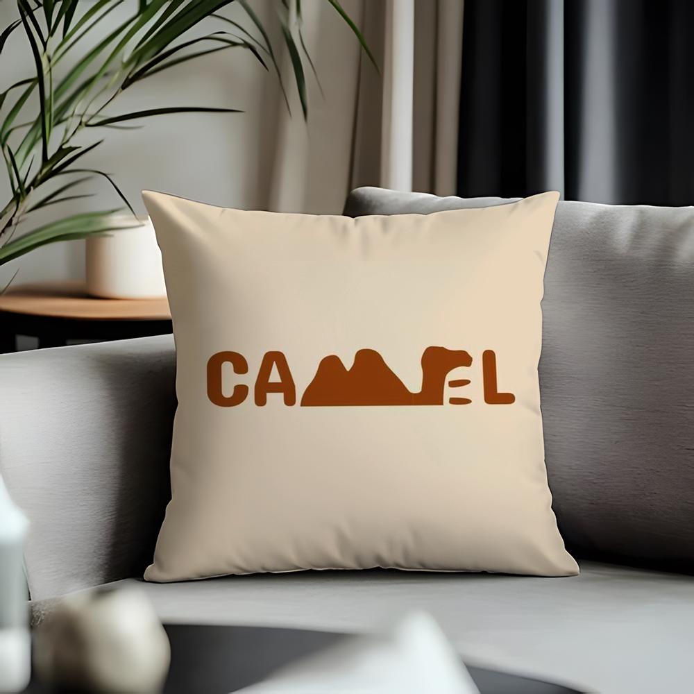 Fashion CCcameling Cushion Cover Antidustmite Pillowcase Invisible Zipper Silky Short Plush Sofa Cushion Cover