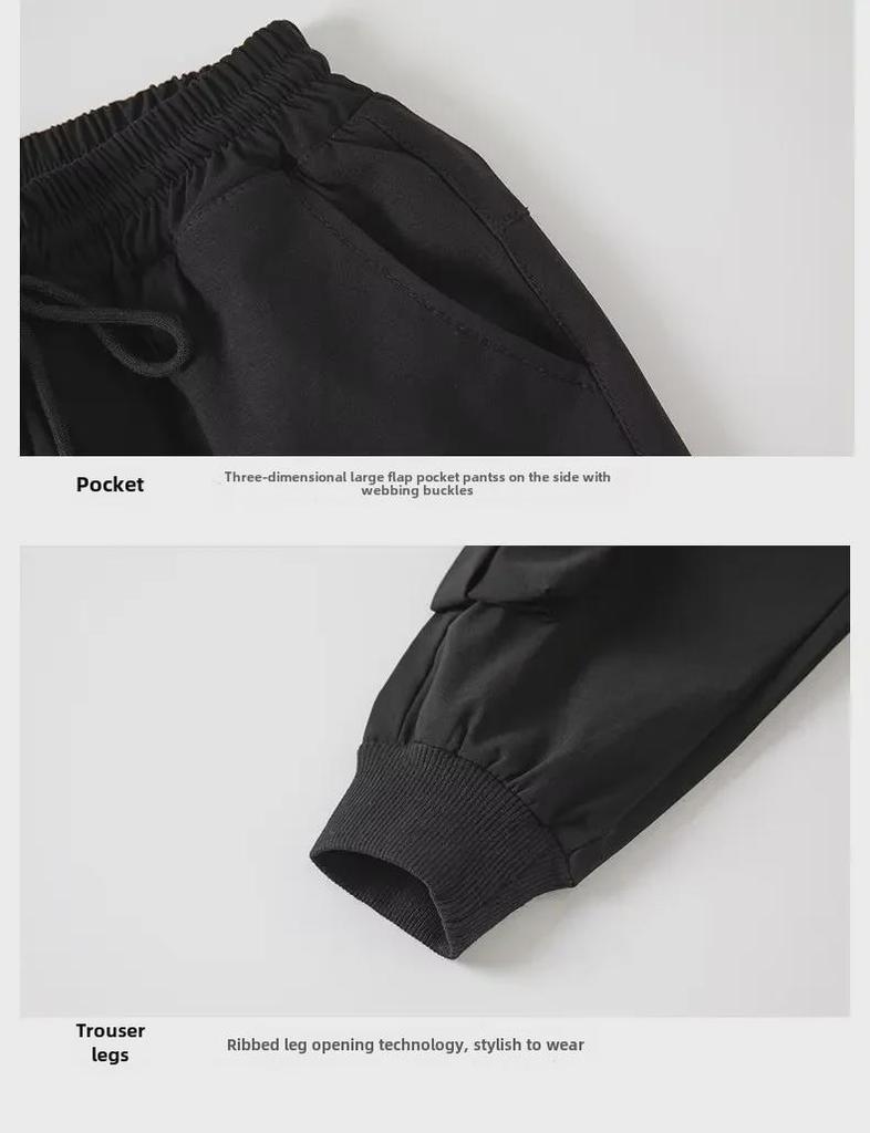 Модные весенние и осенние спортивные комбинезоны для мальчиков - свободные манжеты