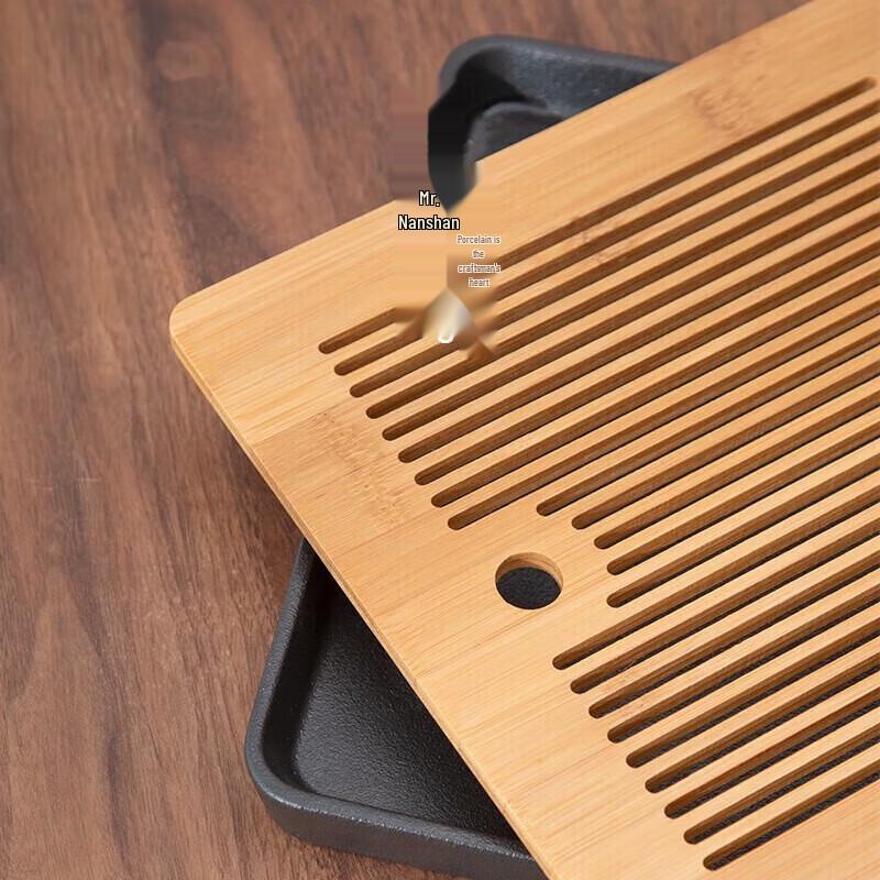 Nanshan Kung Fu Ceramic Tea Set with Wooden Tray