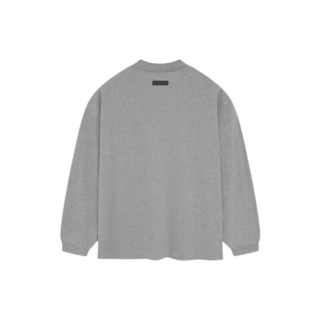 Fear of God Essentials Long-Sleeve Tee Dark Heather Oatmeal Men Tops Grey 125SP244203F