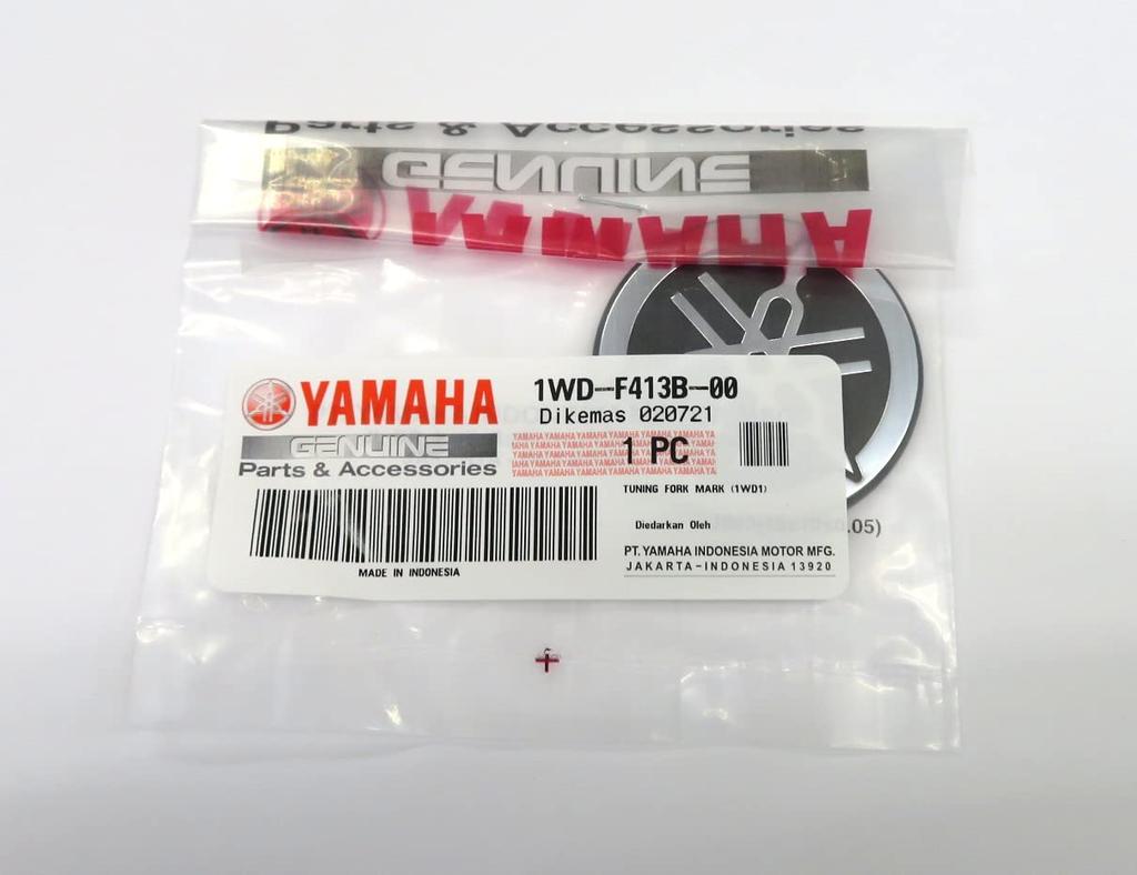 YAMAHA Genuine Yamaha Tuning Fork Logo Emblem Sticker Aluminum Coating