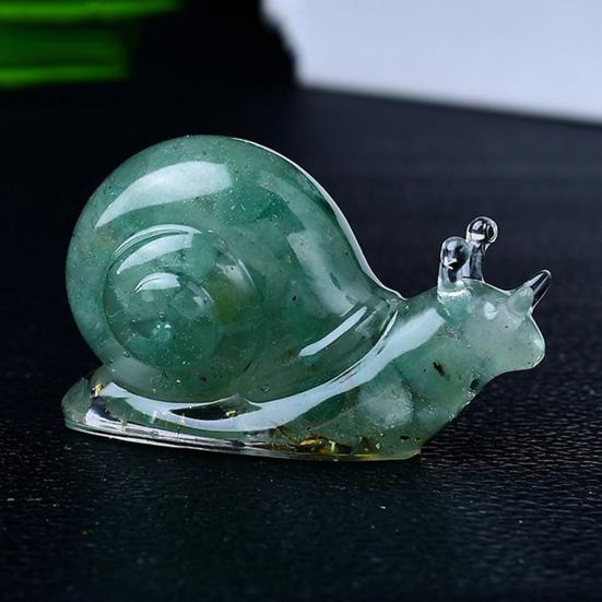 Фигурка улитки из искусственного кристалла, красочная статуэтка улитки из натурального камня, мини-украшение в виде исцеляющей улитки, вырезанное вручную, украшение для домашнего офиса, рабочего стола