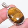Natural Tiger Eye Gemstone 925 Sterling Silver Jewelry Pendant 1.77" b8P56