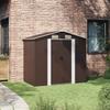 Garden Shed Brown 204x132x186 cm Steel