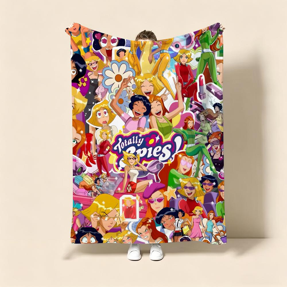 Animation T-Totally Spies Throw Soft Warm Flannel Fleece Throw Blanket, Cozy Plush for Sofa Bed & All Seasons