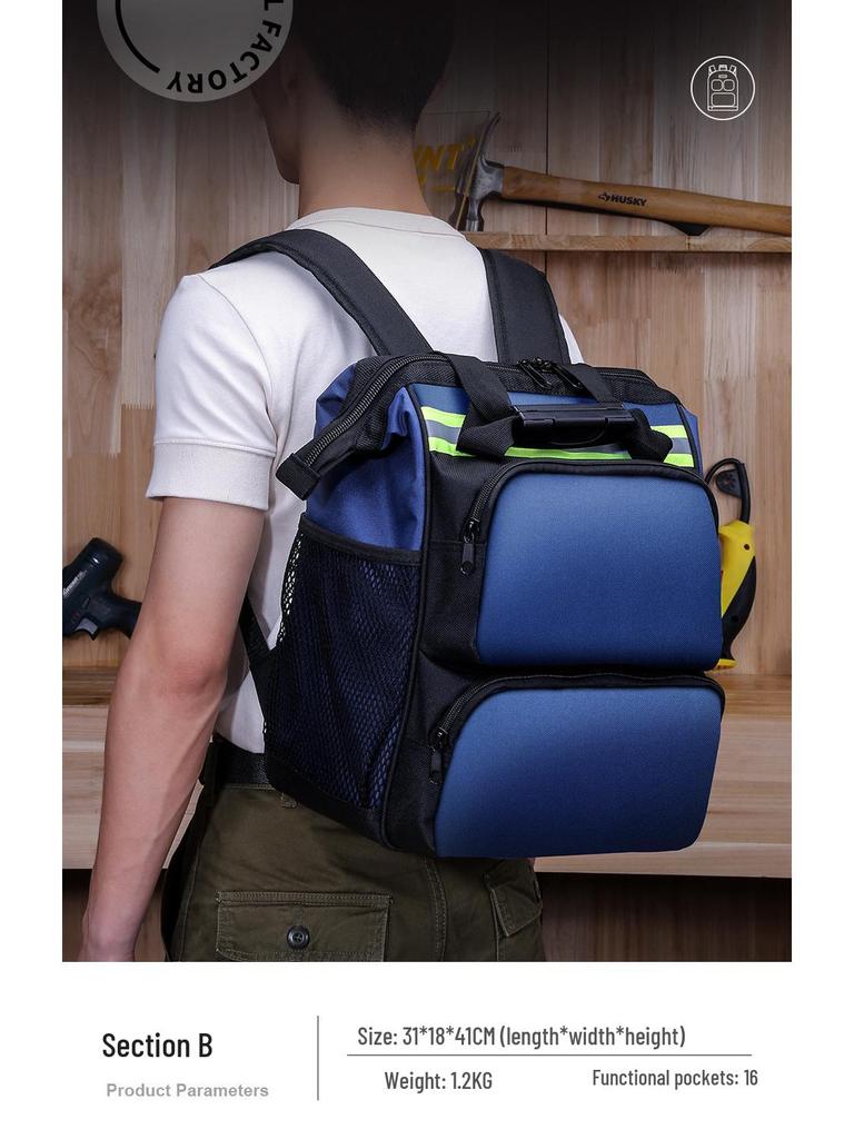 Multifunctional Electrician's & Woodworking Durable Backpack with Large Capacity & Plastic Bottom