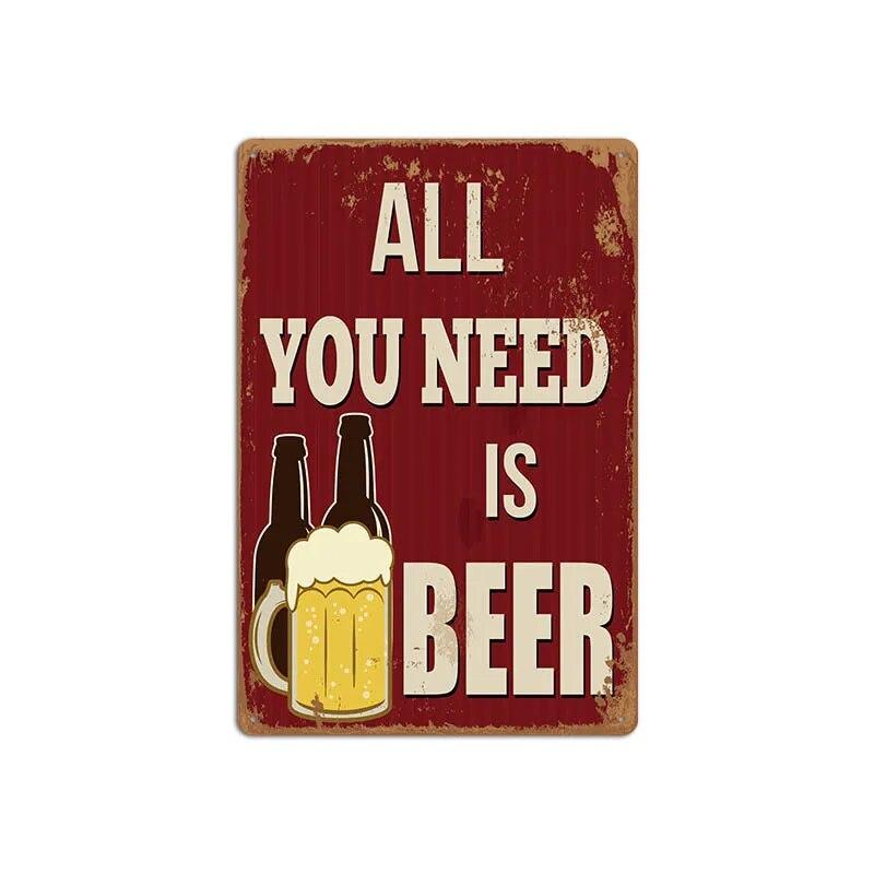 Vintage Cold Beer Metal Tin Sign 2023 New Iron Sheet Bar Background Wall Decoration Painting American Frameless Decorations