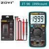 Цифровой мультиметр ZOYI ZT-98/100/101/102/102A с автоматическим выбором диапазона, 6000 отсчетов, амперметр переменного/постоянного тока, вольтметр, омметр, герц, тестер среднеквадратичного значения, портативный