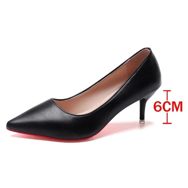 Fashion Classic Black Stiletto Heels Pumps Women 2024 Spring Patent Leather Office Shoes Woman Plus Size 43 Pointed Toe High Heels Shoes