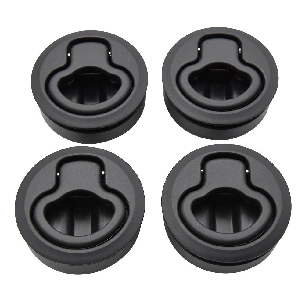 4pcs Black Plastic Marine Boat Deck Hatch Locker Latch Pull Handle Non-locking