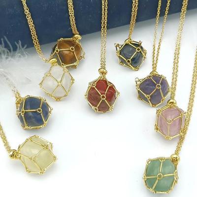 Ожерелье с держателем кристаллов Yousheng, ожерелье из нержавеющей стали с натуральным драгоценным камнем, регулируемая пустая клетка из кварцевого камня для мужчин и женщин