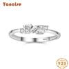 Tancise Classic 925 Sterling Silver Zircon Ring Ladies Jewelry Wedding Promise Party Gift