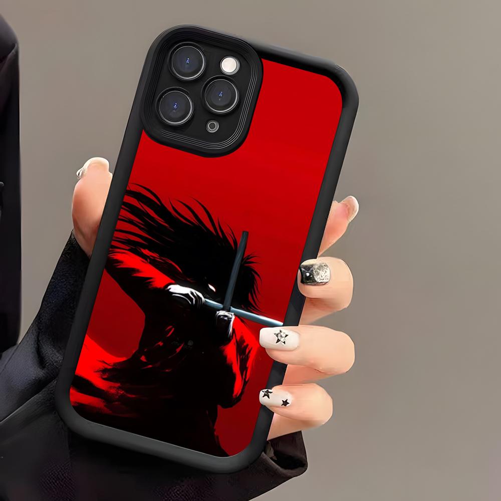 Чехол для телефона Hellsing для iPhone 17 Air 16 E 15 14 Plus 13 12 11 Pro Max Черный Небесный Глаз Ступенчатый Защитный Чехол