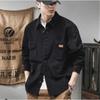 Мужская черная рубашка в стиле ретро American Retro Heavy Workwear - модная куртка для весны и осени