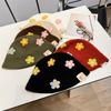 Crochet Flower Knitted Hat Korean Style Bucket Hat Cute Beanies Hat  Girls