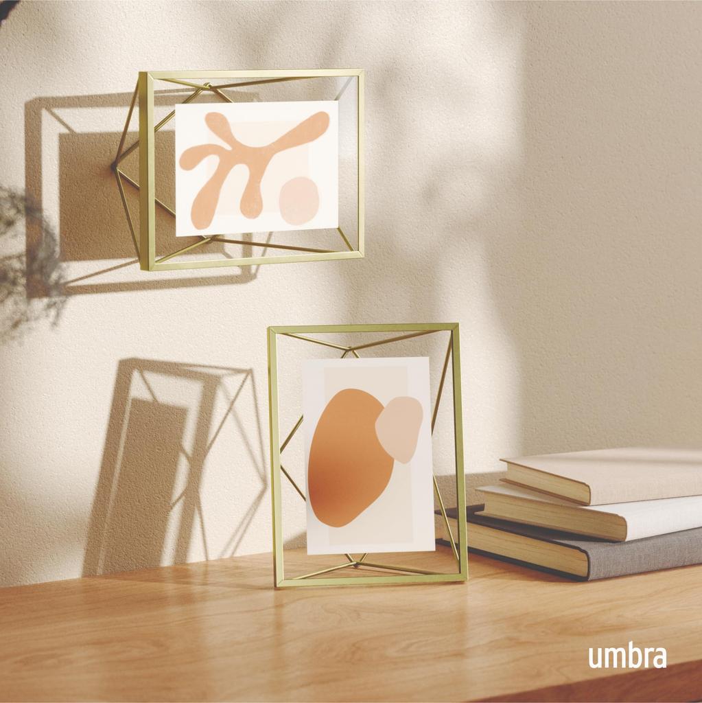 Umbra Prisma Фото 5x7 2L для Настольного и Настенного Монтажа Фото Латунная Рамка, дюймы, Размер, Дисплей,