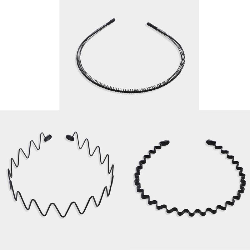 1/2/3Pcs Metal Wavy Headband Men Women Sport Face Washing Unisex Hair Hoop Non Slip Hairband Bangs Holder Braids Styling Tools