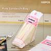 100 Pieces Of Sandwich Wrappers Special Disposable Easy To Tear Transparent Triangle Cake Baking Bread Packaging Bag