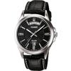 Мужские аналоговые кварцевые часы CASIO MTP-1381L-1AV Черные Зарубежная модель [Параллельный импорт Pro...