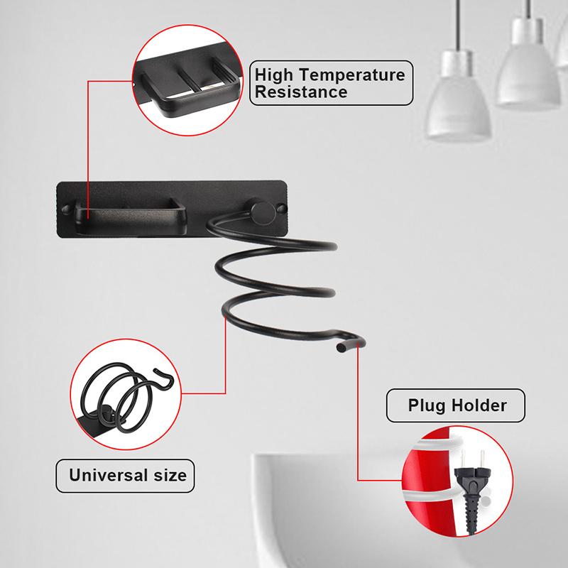 Скоба для фена для ванной комнаты, бытовая, алюминиевая, болтовая, вставная, многофункциональная, для хранения, выпрямитель для волос