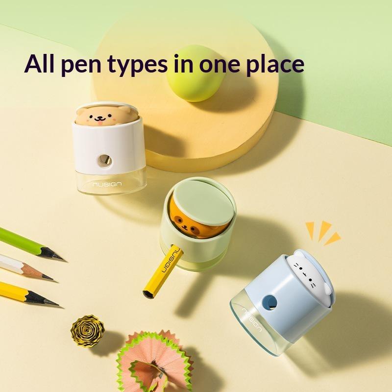 Mini Pencil Sharpener Cute Cartoon Dog Appearance Manual Operation Safe Stationery for Kids School Office Daily Use