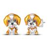 925 Silver Colorful Cute Animal Stud Earrings for Women Girlfriend Birthday Gift