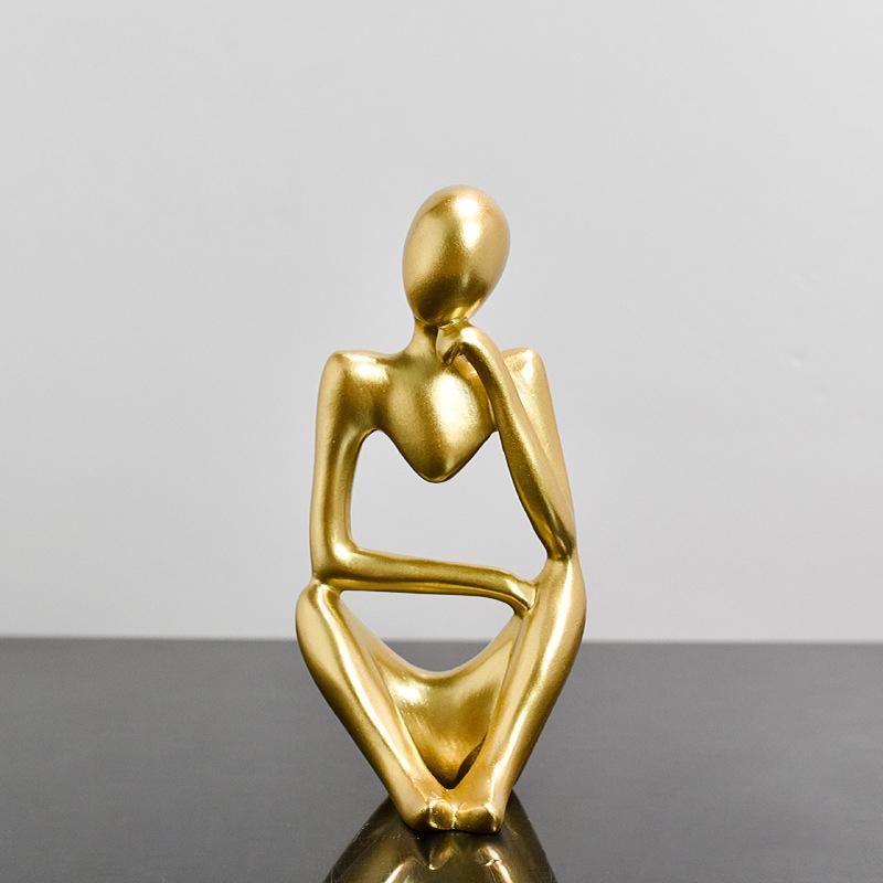 Sand Color The Thinker Abstract Statues Sculptures Yoga Figurine Nordic Living Room Home Decor Decoration Maison Desk Ornaments