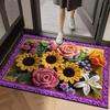 Коврик для пола 3D цветочный узор коврик для ванной комнаты высокоабсорбирующий быстросохнущий нескользящая резиновая основа кухонный душевой коврик для двери прачечной