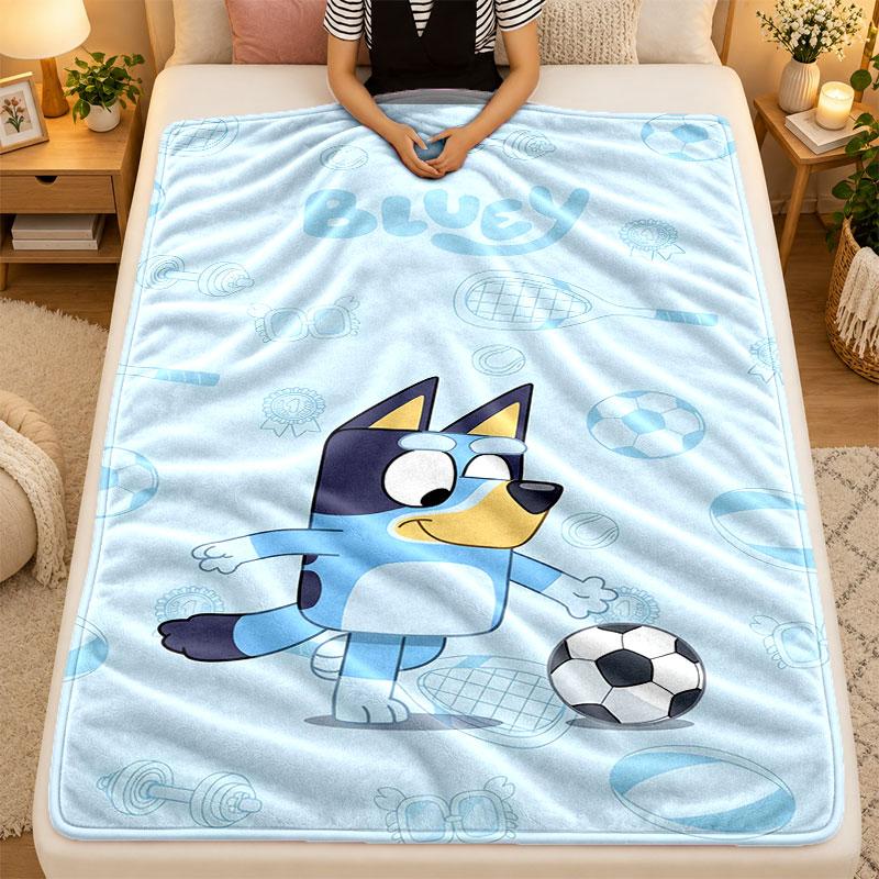 Flannel BlanketBluey Warm Soft Throw Blanket for Indoor Sofa Bed Living Room Use