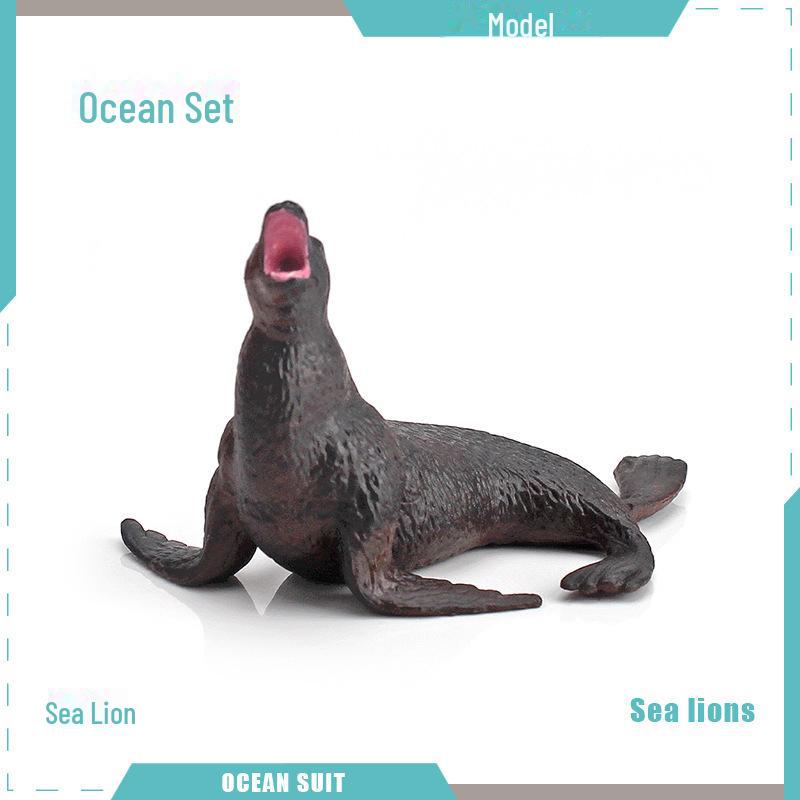 Набор моделей морских животных: Акула, черепаха, дельфин, кит, пингвин, краб и существа морского дна