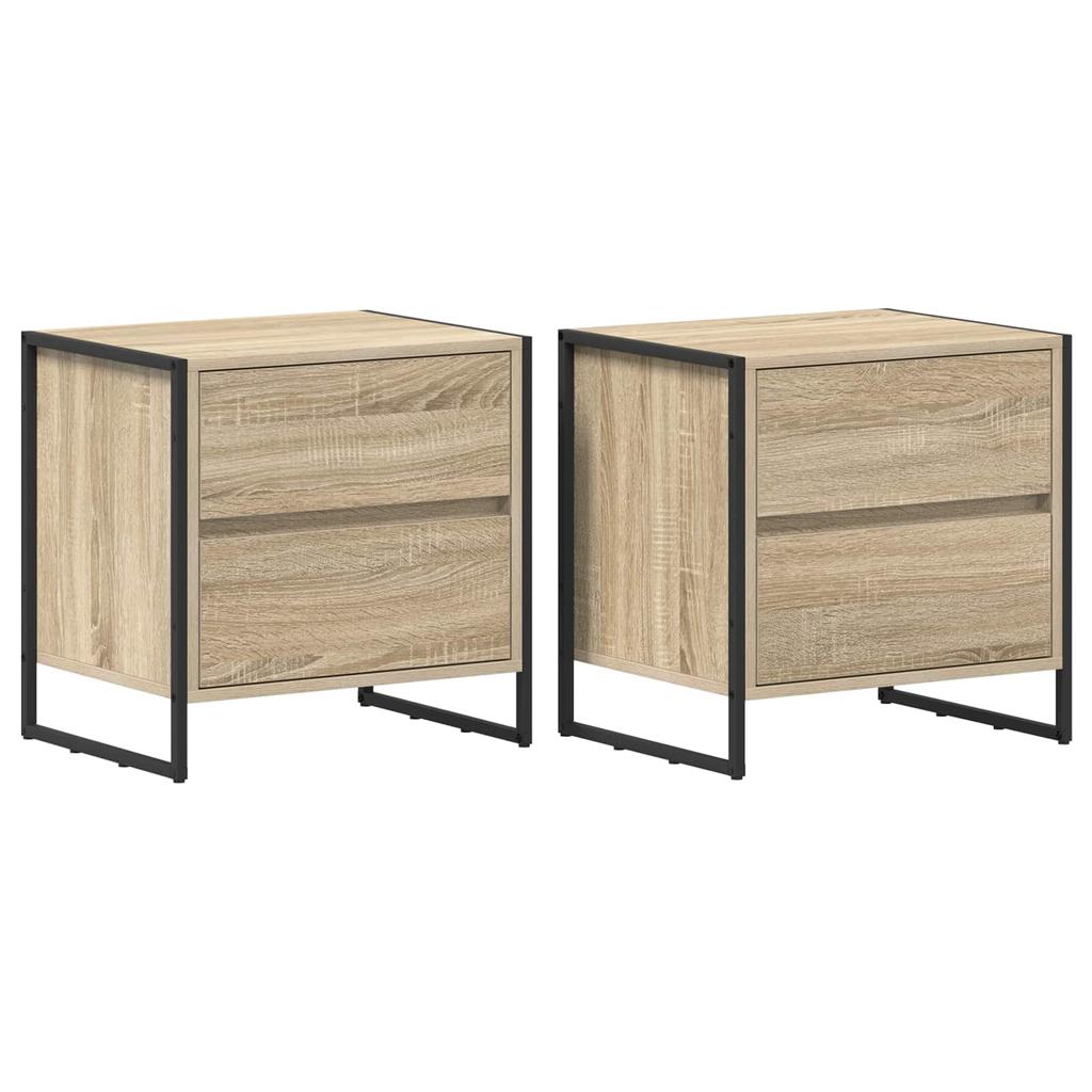 Nightstand Set of 2 Sonoma 50 x 39.5 x 50 cm Particleboard