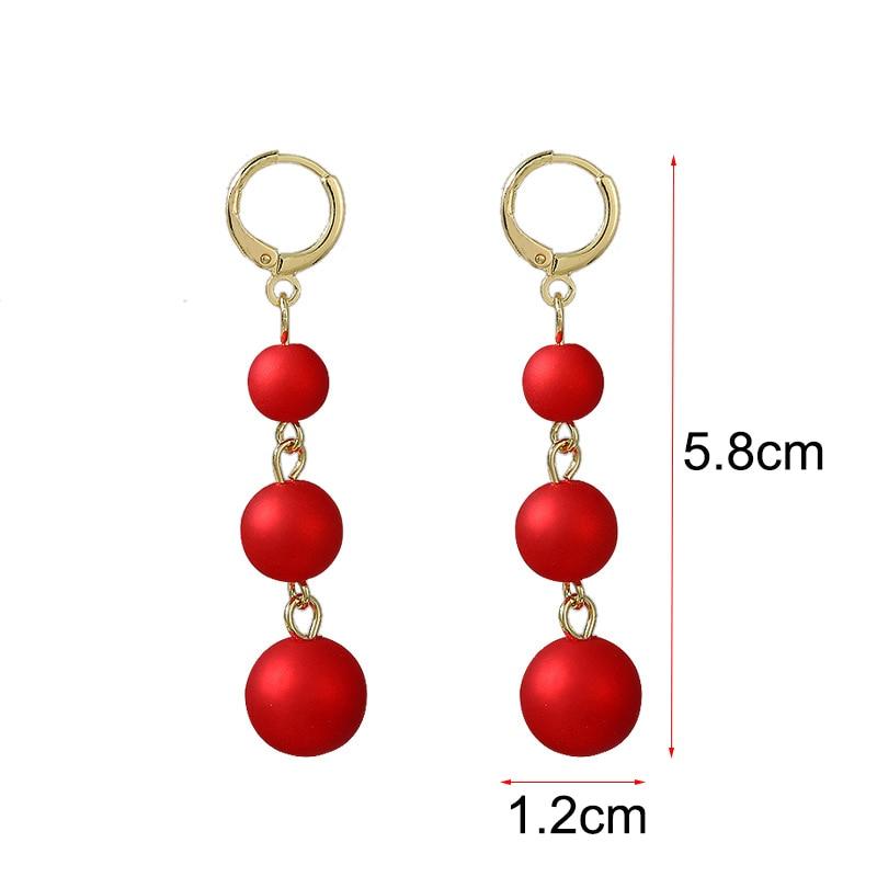 Новинка 2021 года, серьги с длинными кисточками, красные, белые жемчужные шарики для женщин, элегантные корейские серьги, ювелирные изделия для свадебной вечеринки, Прямая доставка