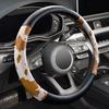 Cow Print Steering Wheel Cover, Universal 14.5-15 Inch Breathable Microfiber Leather Anti-Slip Car Steering Wheel Protector For Women Men,