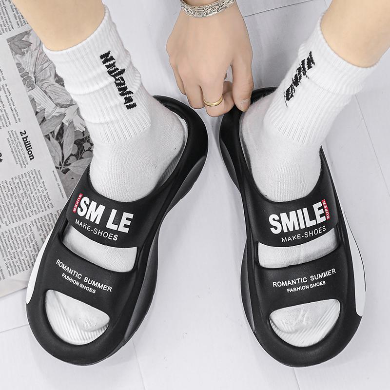 TUINANLE Парные тапочки на толстой подошве 5 см, нескользящая пляжная обувь на платформе, женские мужские тапочки из ЭВА с буквенным принтом