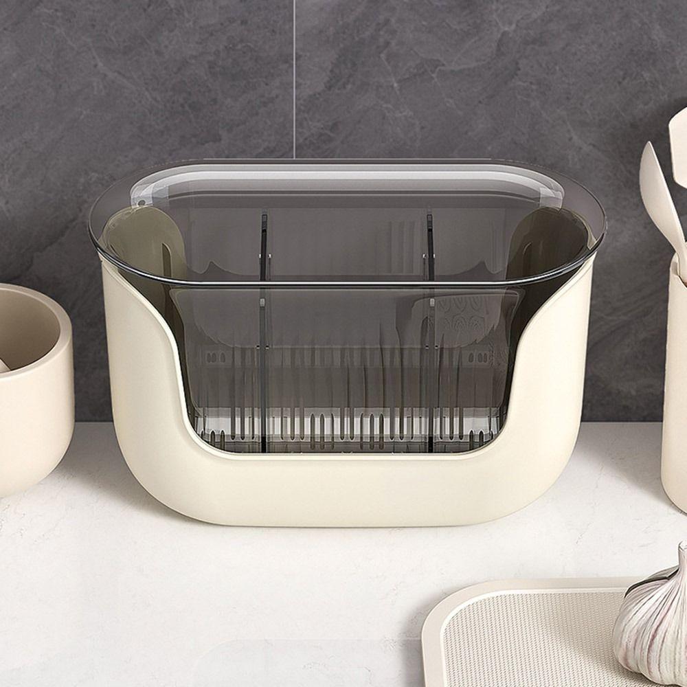 Multifunction Cutlery Drain Rack 3 Grids Utensil Drying Rack Non-toxic Kitchen Utensil Holder Home