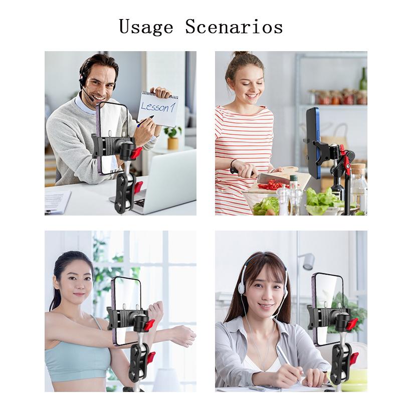 Portable Rotatable Tablet Stand Holder Clip Phone Tripod Mount Adjustable Mount For iPad Mini iPhone Samsung Xiaomi Huawei Pad