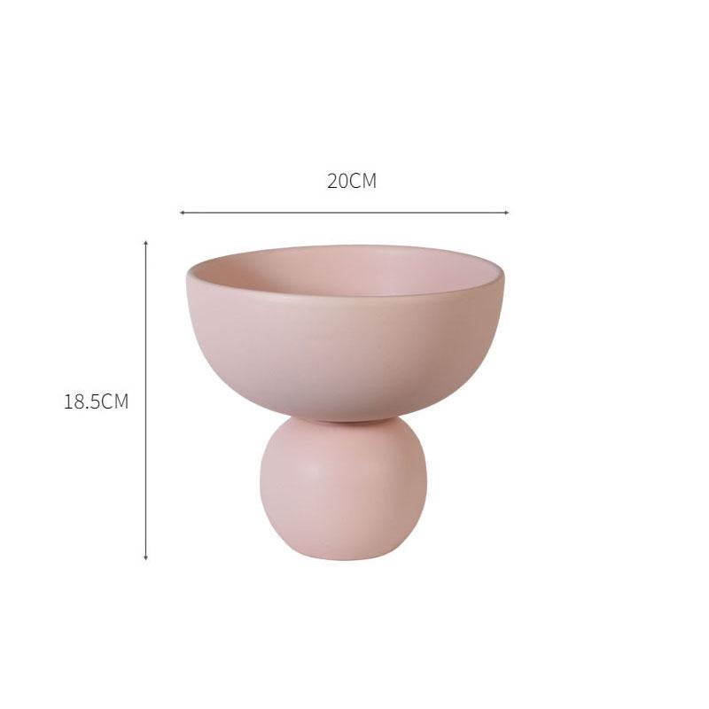 Простая однотонная керамическая тарелка для фруктов с высокой ножкой для гостиной, чайный столик, поднос для хранения закусок и орехов, конфетница, бытовая техника