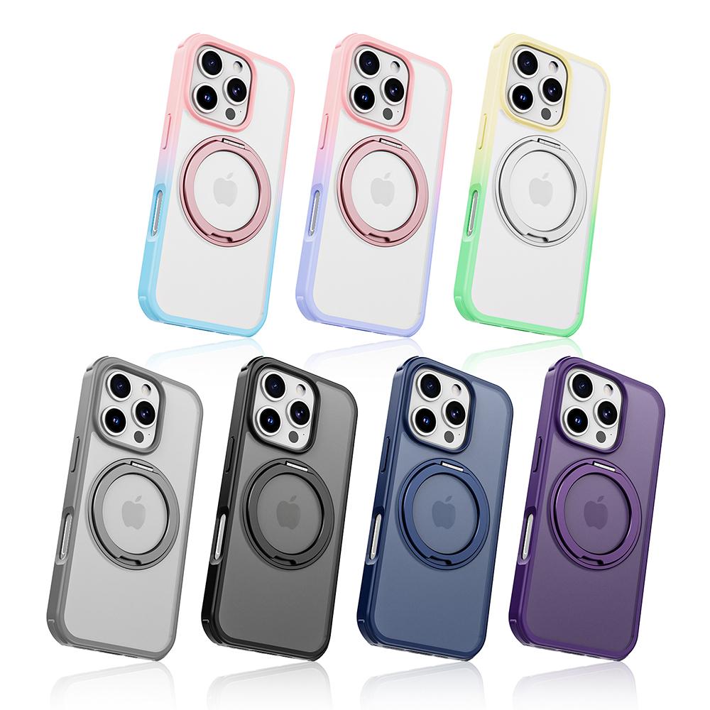 For iPhone 16 Pro Max Case Compatible with MagSafe Ring Kickstand TPU+PC Back Cover