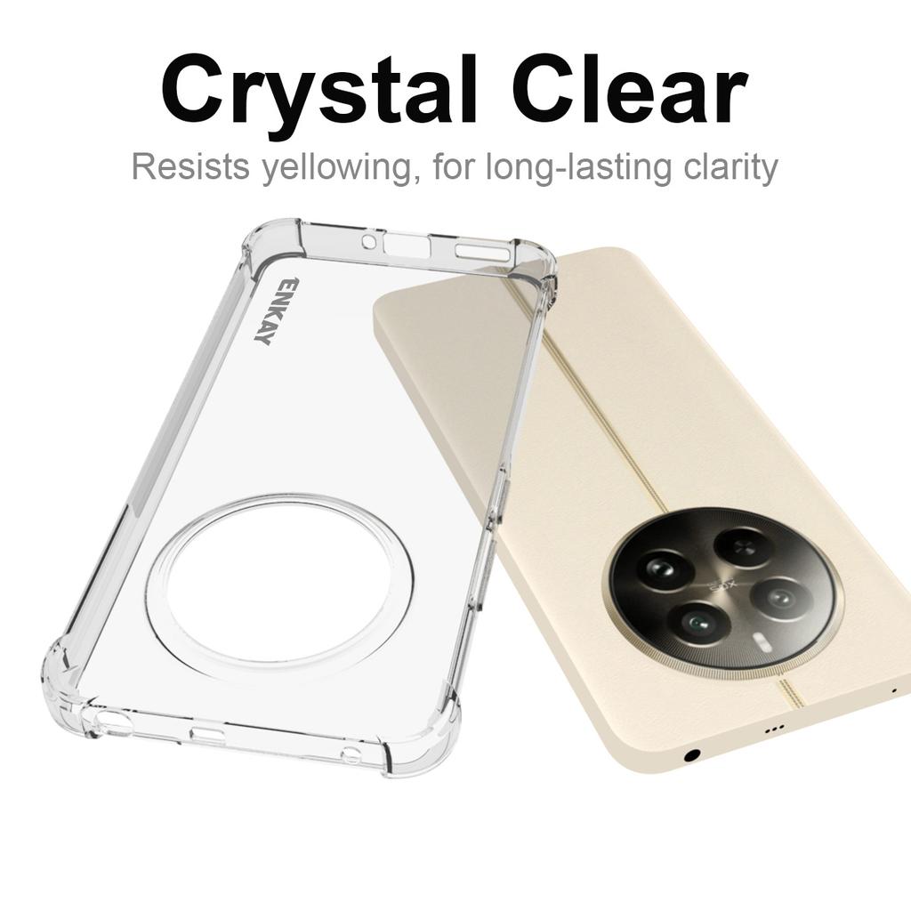 ENKAY HAT PRINCE Для Realme 12 4G/12+ 5G Прозрачный ТПУ чехол Противоударная накладка для телефона Усиленный угол