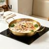 Функциональная кухонная кастрюля для жарки супа рамен с двойными ручками, сковорода с плоским дном из нержавеющей стали с антипригарным покрытием, многофункциональная