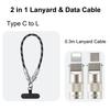 Trending New 30cm USB-C Fast Charging Braided Portable Lanyard Wrist Strap Data Cable for Mobile Phone iPhone 17 & for